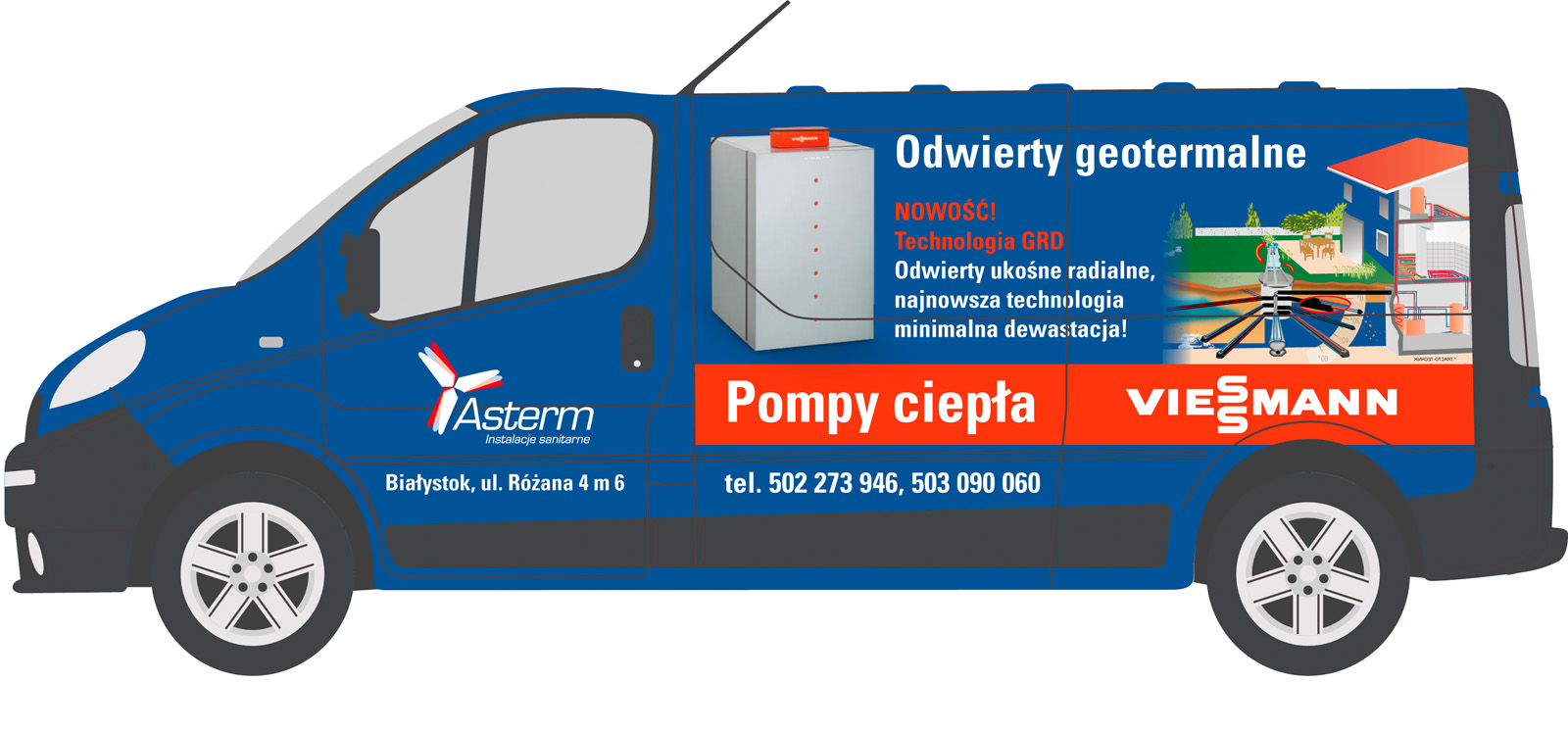 Viessmann - F.P. Asterm - oklejenie auta Opel Vivaro - odwierty 2011ག.jpg